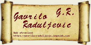 Gavrilo Raduljević vizit kartica